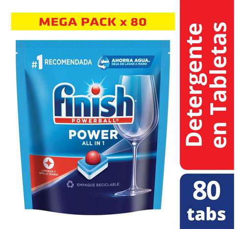 Detergente para Lavavajillas Finish Powerball 80 tabletas