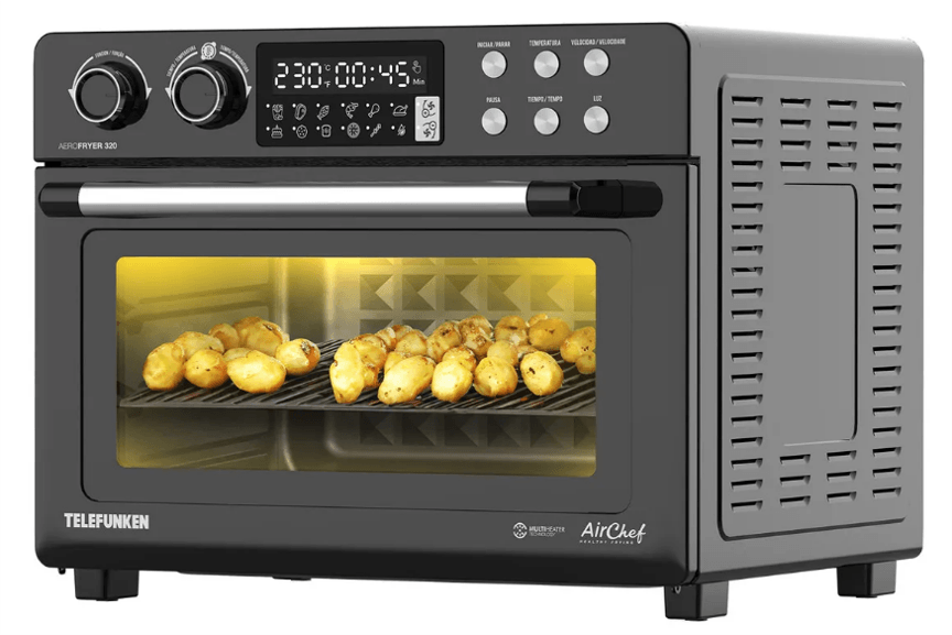 Freidora De Aire Horno Telefunken Aerofryer 320 Digital 32lt Color Gris Oscuro