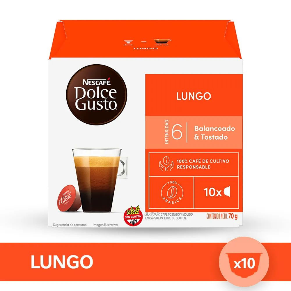 Café en Capsulas NesCafé Dolce Gusto Lungo 10 unidades