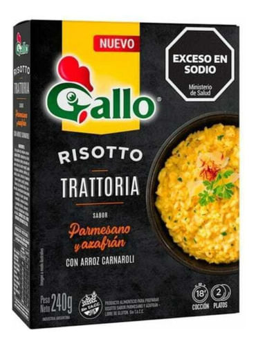 Arroz Gallo Risotto Parmesano y Azafran 240gr