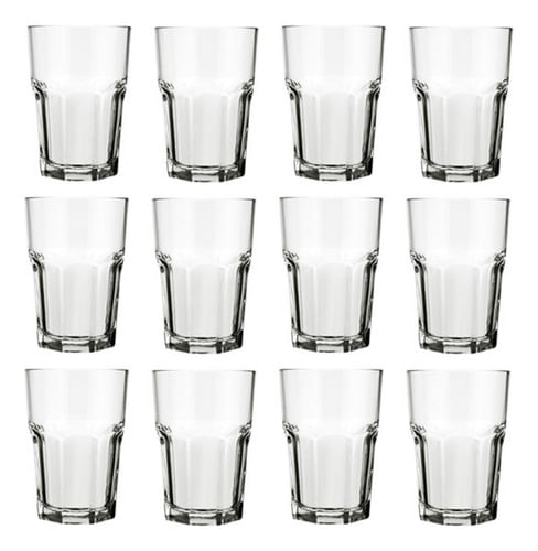 Vaso Vidrio Bristol 2711 Nadir Facetado 410 Ml X 12 Un. Cuo Color Transparente