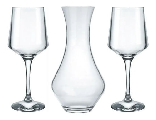 Kit Vino 2 Copas Degustación 490ml + 1 Decanter Nadir 950ml