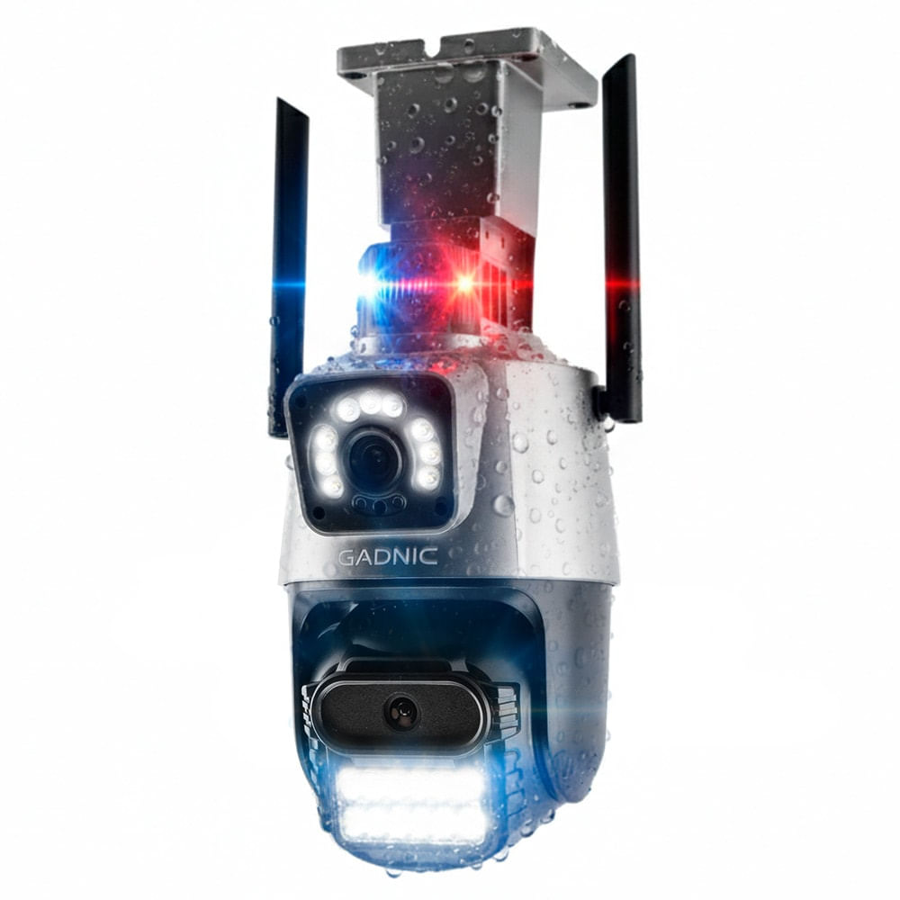 Cámara De Seguridad Dual Gadnic P1-QQ4 Seguimiento Sirena Resolución HD Visión Nocturna App Móvil