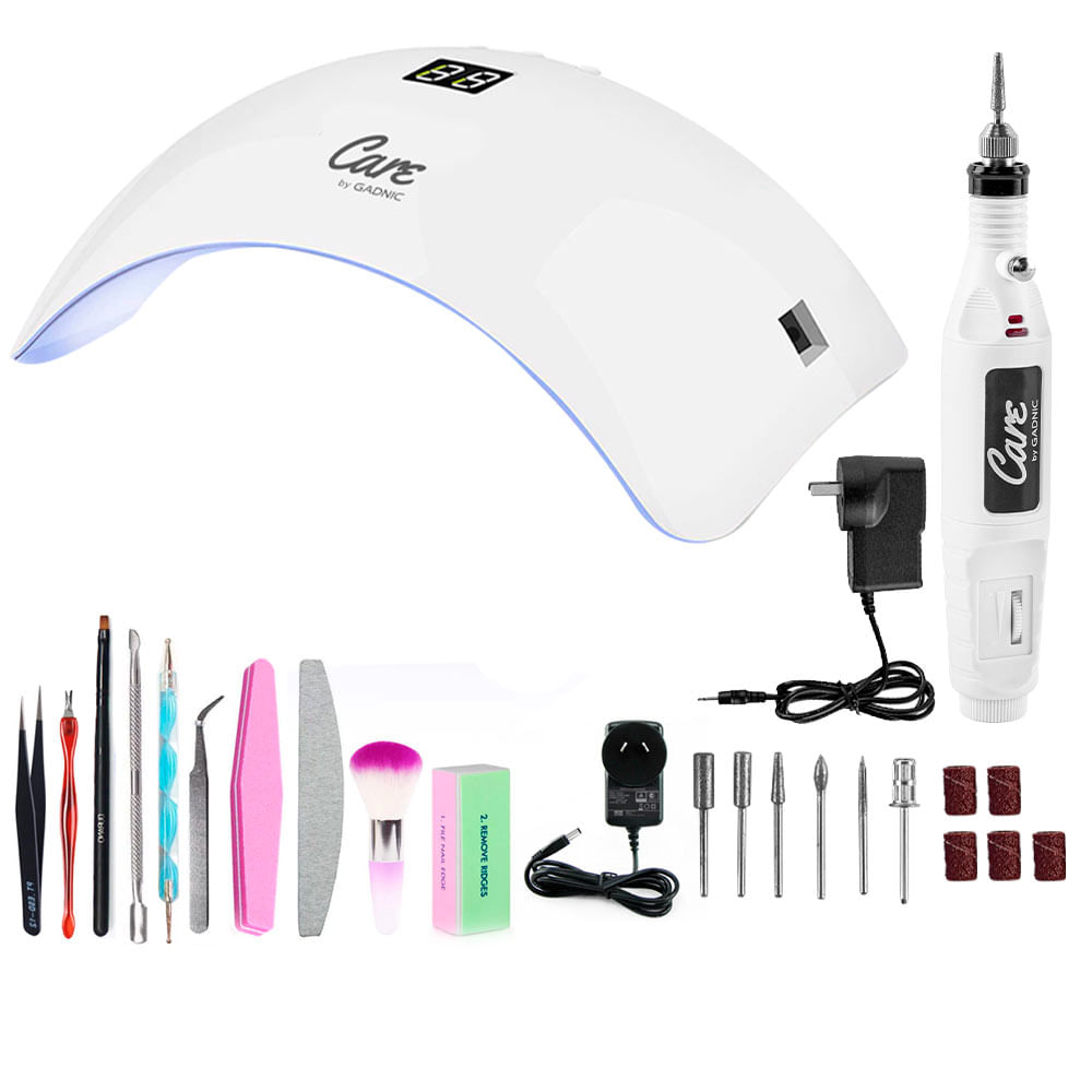 Kit de Cabina UV Para Uñas Gadnic S8000 48w + Torno Para Manicura Portable
