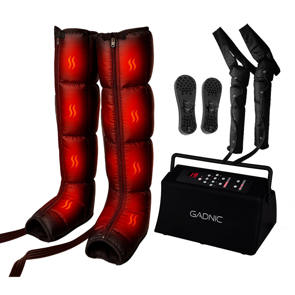 Botas de Presoterapia Gadnic 9 Niveles Piernas Cintura (Negro L)