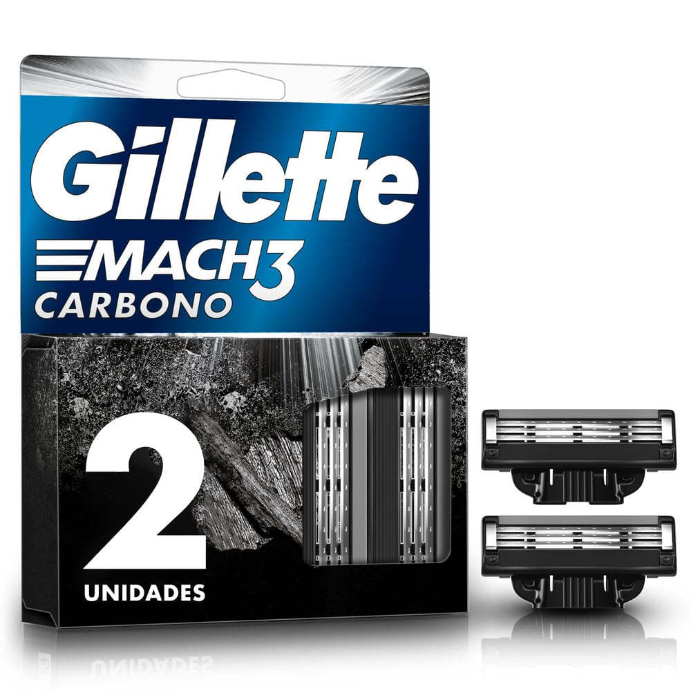 Repuesto Maquina de Afeitar Mach3 Carbono 3 Hojas 2 unidades