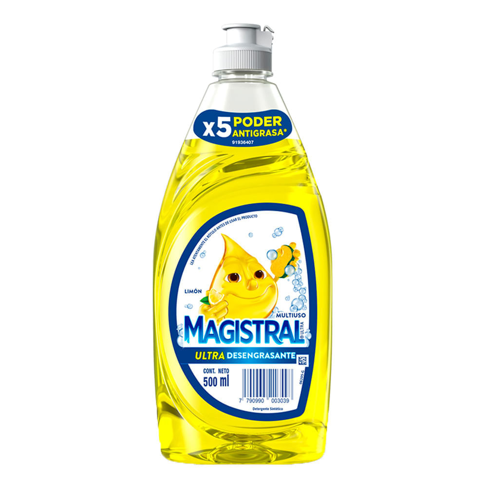 Detergente Magistral Ultra Limón Botella 500ml.