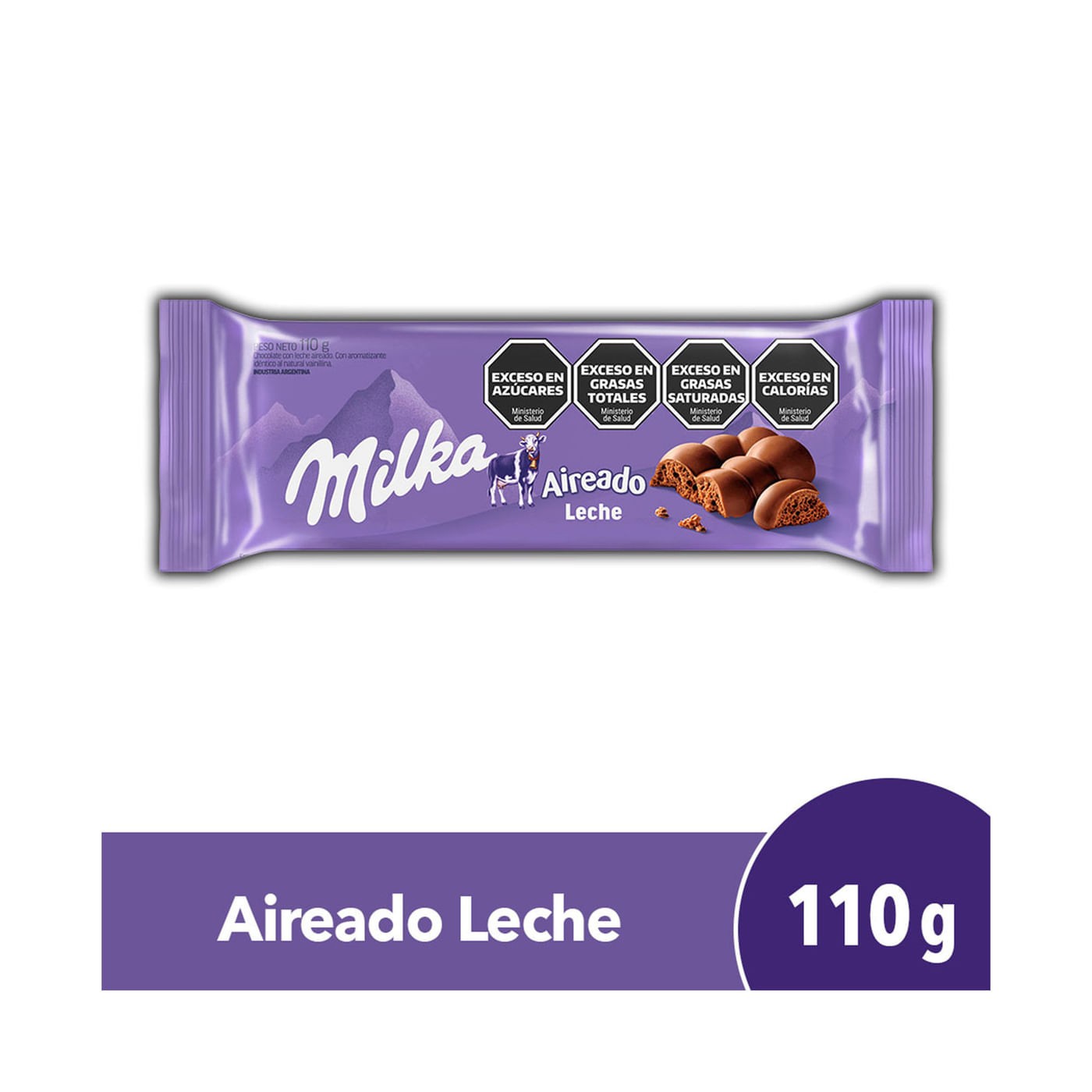 Chocolate Milka Aireado con Leche 110gr