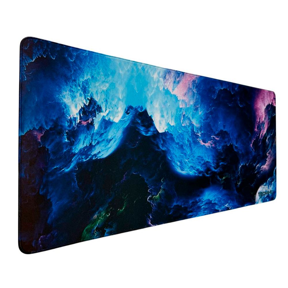 Mouse Pad Gamer Xxl Tecno4u Abstracto 90x40 Cm Borde Bordado Nube Boreal Arte Digital Abstracto
