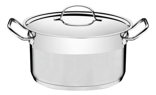 Professional Cacerola Honda Acero C/asa 24cm 6,1l Tramontina Acero Inox