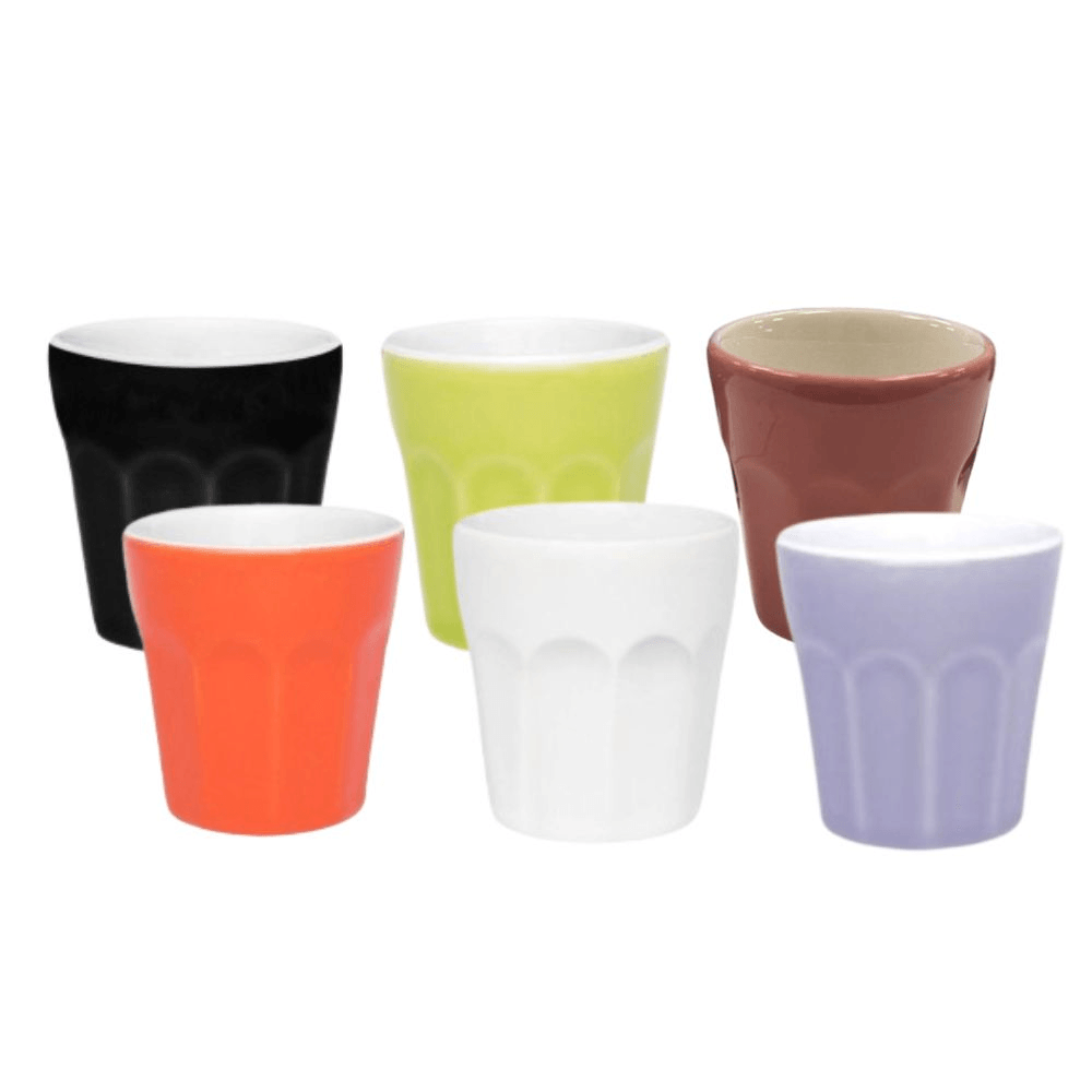 Set X6 Vasos De Cafe 90 ml Mix Colores Cerámica - Oxford