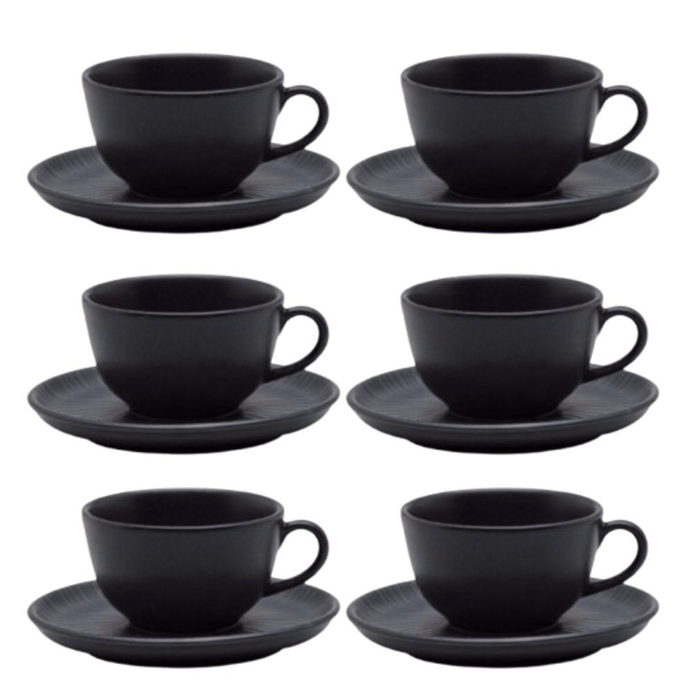Set x6 taza de te 220Cc con plato Flat Onix – Oxford