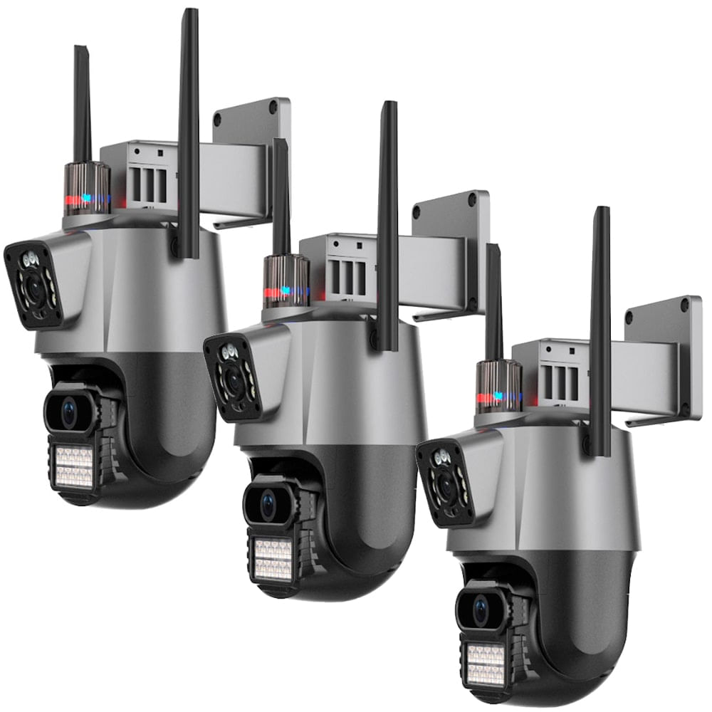 Kit De 3 Cámaras De Seguridad Dual Gadnic Con Sirena