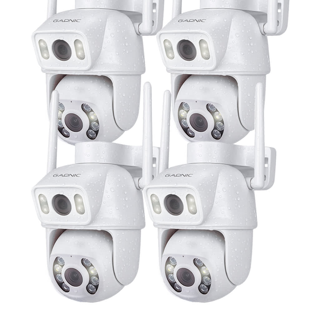 Kit 4 Cámaras De Seguridad Gadnic Doble Lente 4k