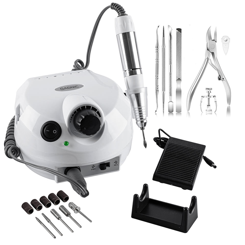 Kit de Manicura Pedicura + Torno Para Uñas Gadnic T202