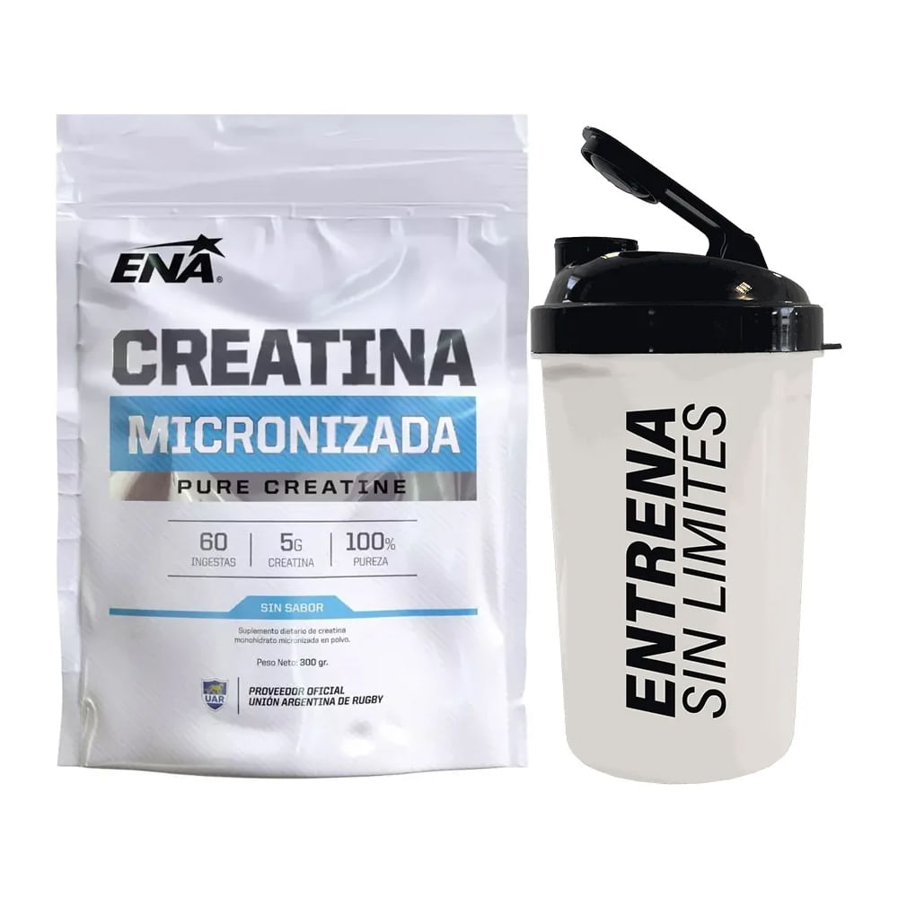 Combo Creatina Ena Neutro 300gr + Vaso Shaker