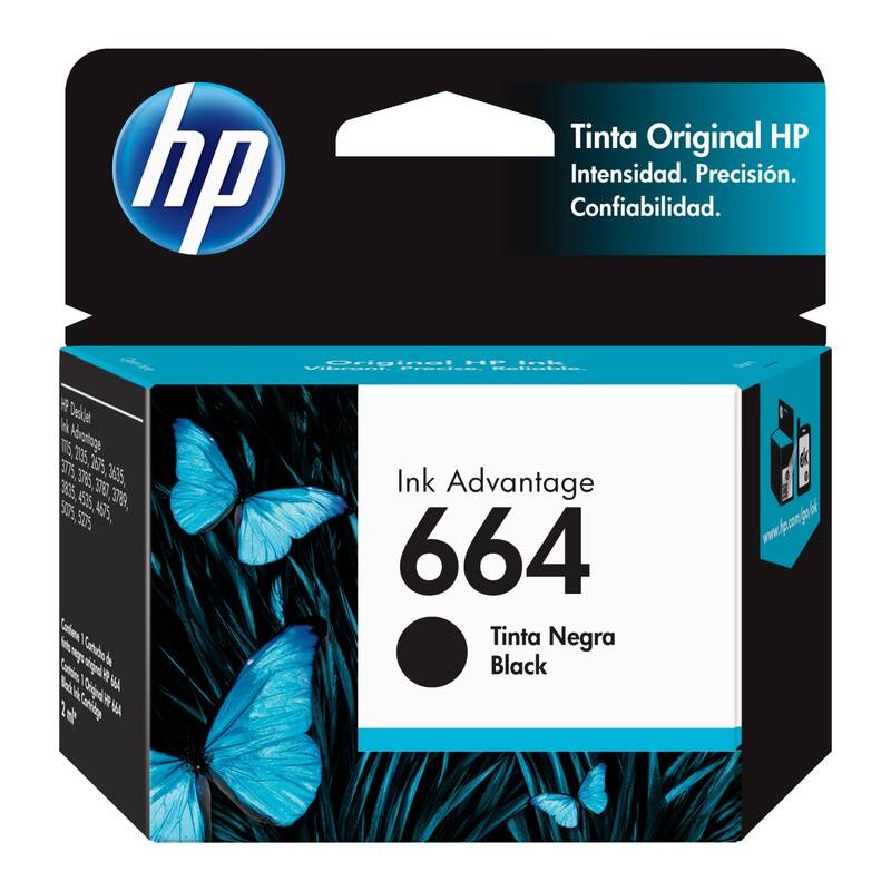 Cartucho de Tinta Hp 664 Negra Original F6v29al