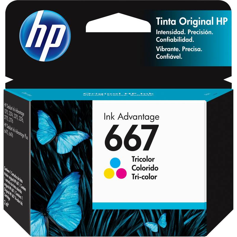 Cartucho de Tinta Hp 667 Tricolor Original 3Ym78al