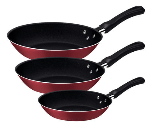 Juego de Sartenes Tramontina Caribe Rojo 3 Piezas