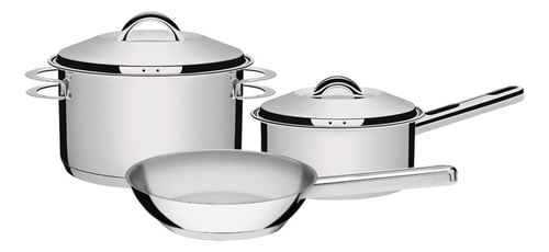 Batería De Cocina Tramontina Solar De Acero Inoxidable 65500/130