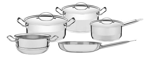 Bateria Set 5 piezas Cacerola Professional Acero Inox Tramontina Acero Inox
