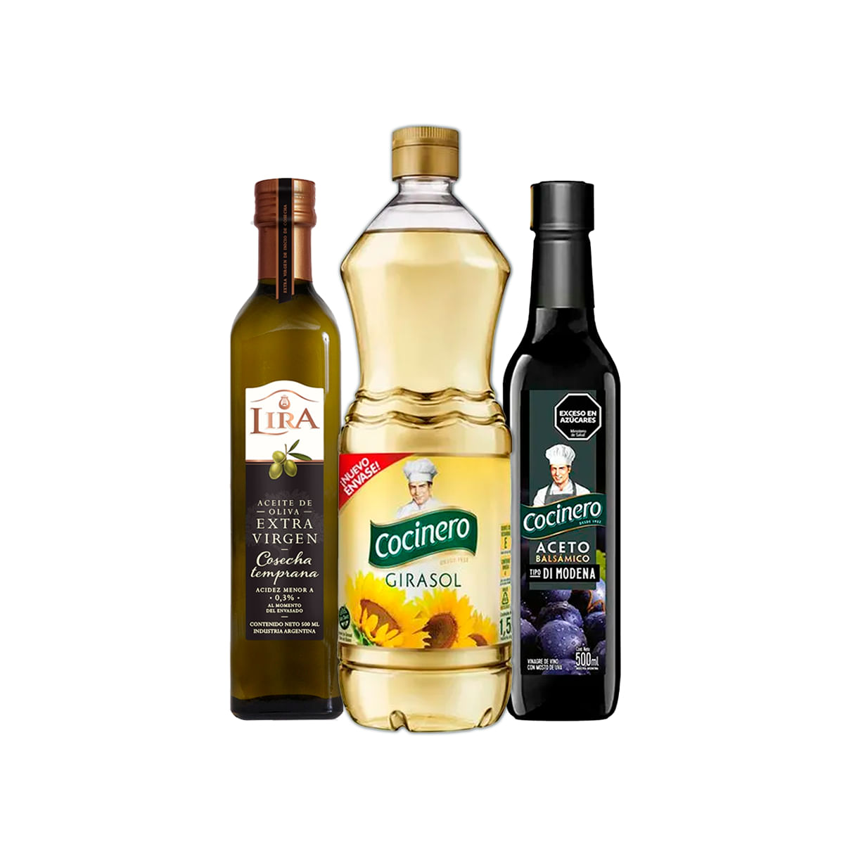 Combo Aceite de Girasol + Aceite de Oliva y Aceto Balsámico