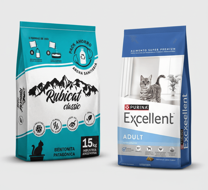 Alimento Excellent Gato Adulto 3Kg + Arena Aglutinante Rubicat 15Kg