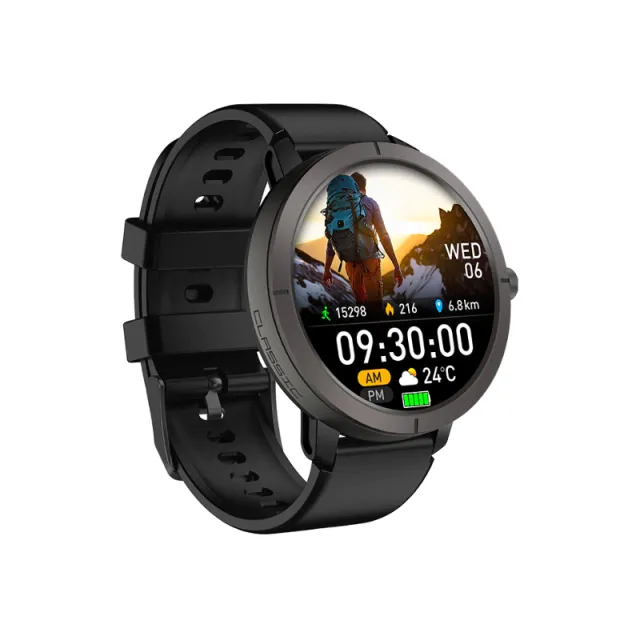 Smartwatch Dm76 Negro Gps Integrado Amoled Sumergible 5 Atm