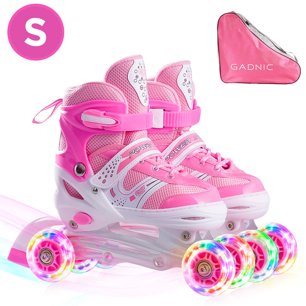 Rollers infantil Gadnic Extensibles Con Bolso - Talle S Rosa