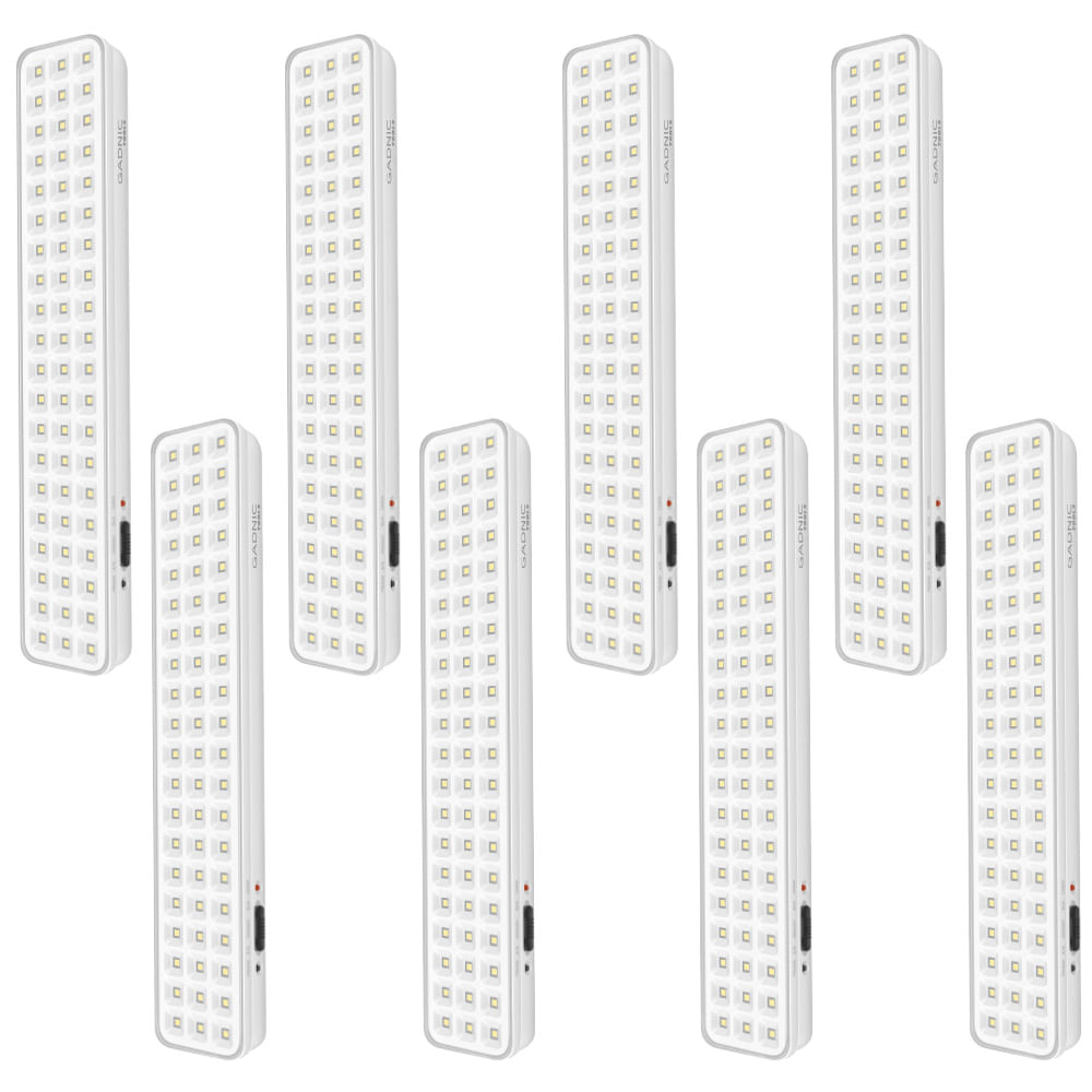 Kit x8 Luz de Emergencia Gadnic Tools L60 60 Led Alta Luminosidad 6500K