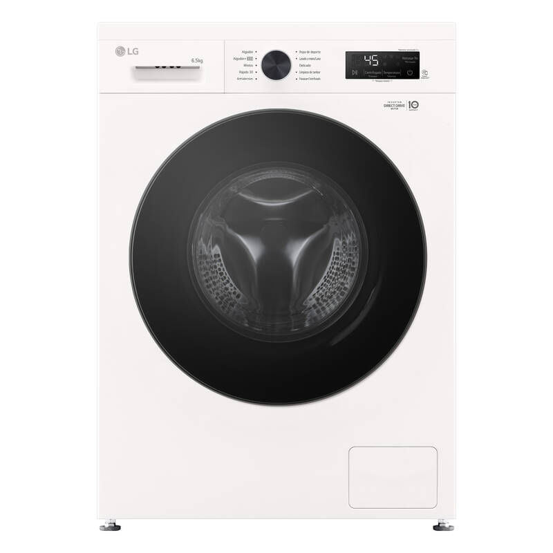 Lavarropas Carga Frontal Lg 6.5 Kg 1200 Rpm Inverter Blanco Wm65gwvfs6