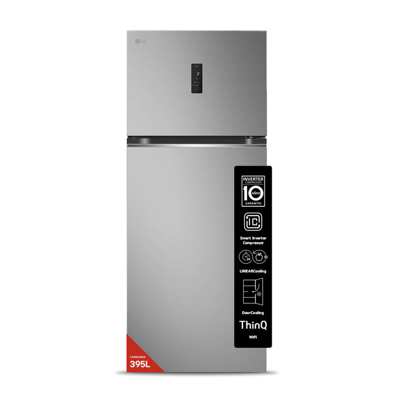 Heladera No Frost Inverter Lg 395L Vt40mpy Plateado