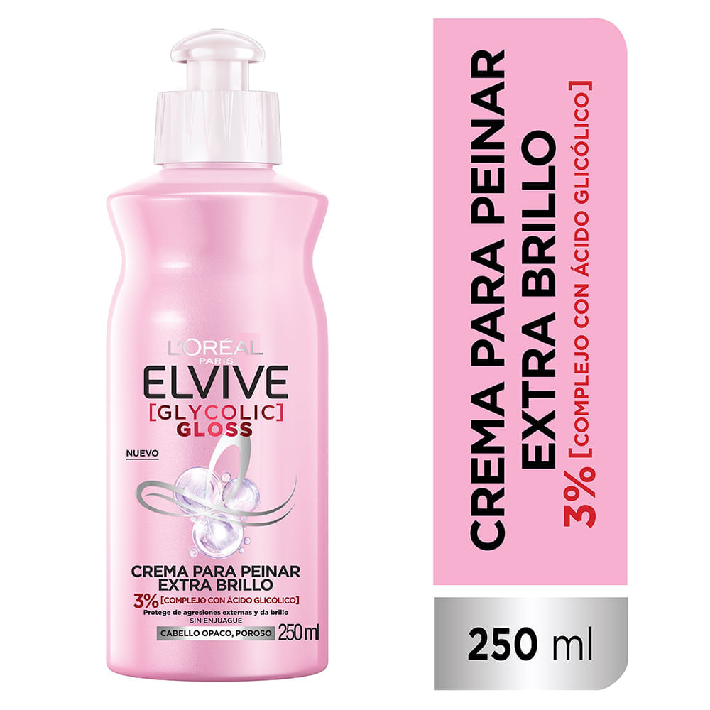 Crema Para Peinar Elvive Glycolic Gloss 250 Ml