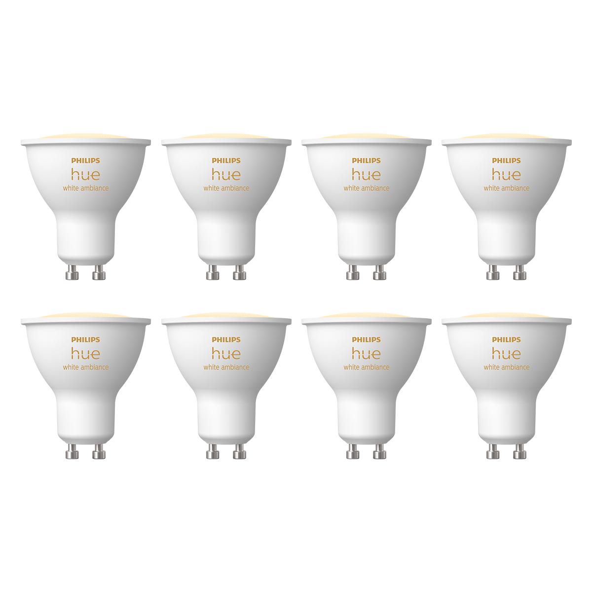 Pack x8 Lampara Gu10 Smart Led Philips Hue White Ambiance