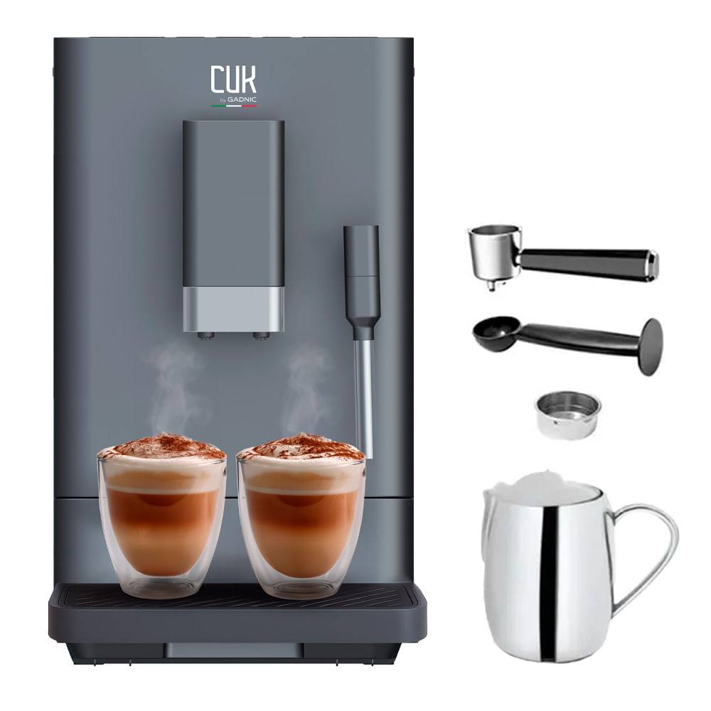 Cafetera Espresso CUK by Gadnic 20 Bar Espumador de Leche 1350W 1.7L Filtro de Acero Inoxidable