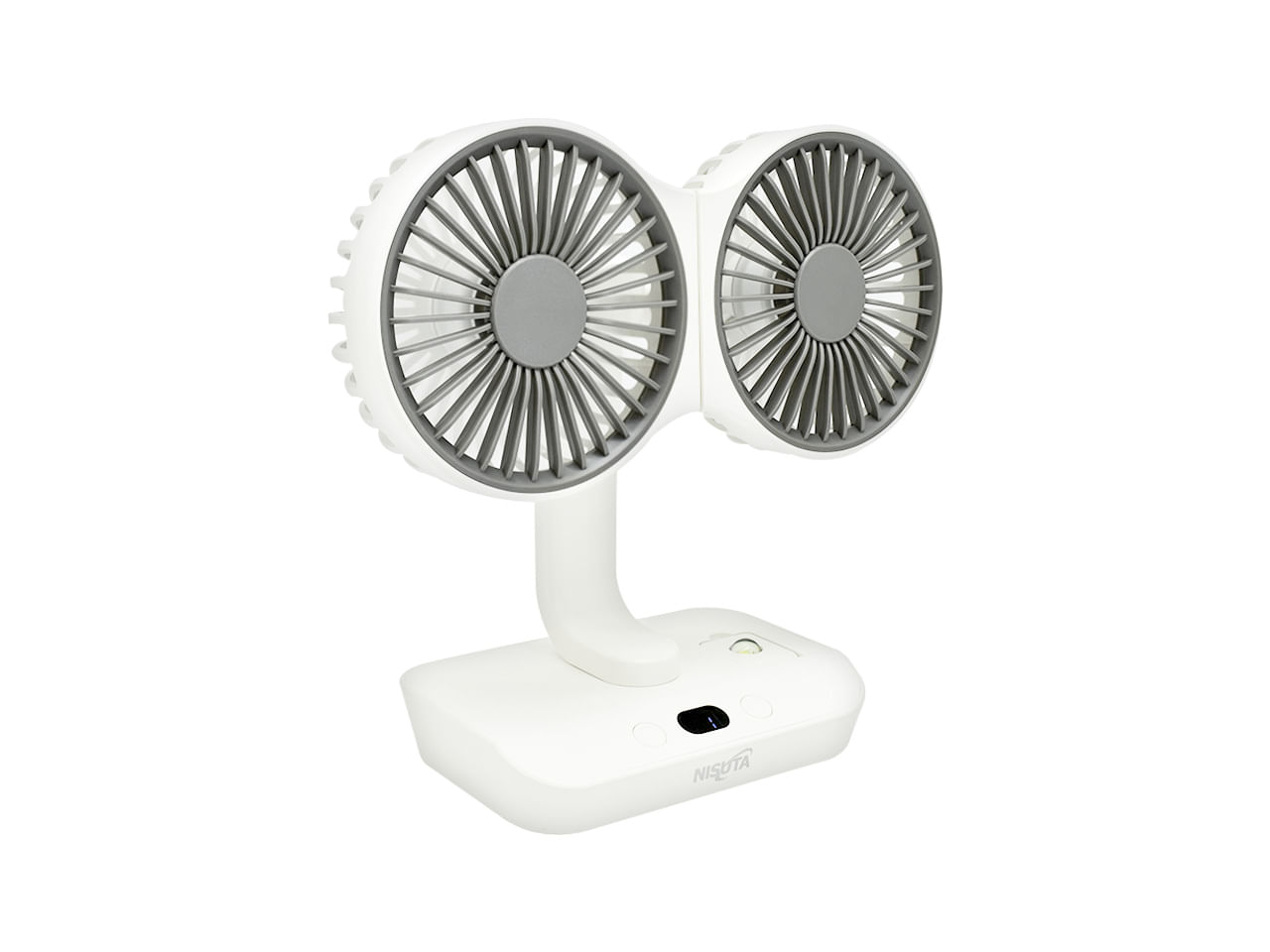 Ventilador doble portátil con oscilación y bateria recargable de 2400MAH NISUTA - NSFANUPD