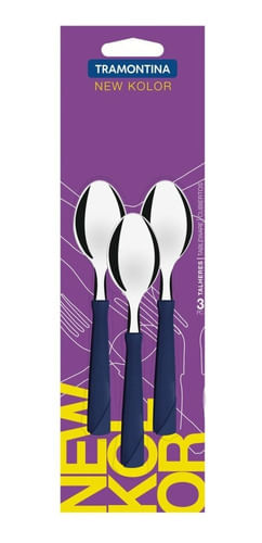 Blister X3 Cuchara De Té New Kolor Acero Inox. Tramontina