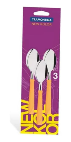 Blister X3 Cuchara De Té New Kolor Acero Inox. Tramontina