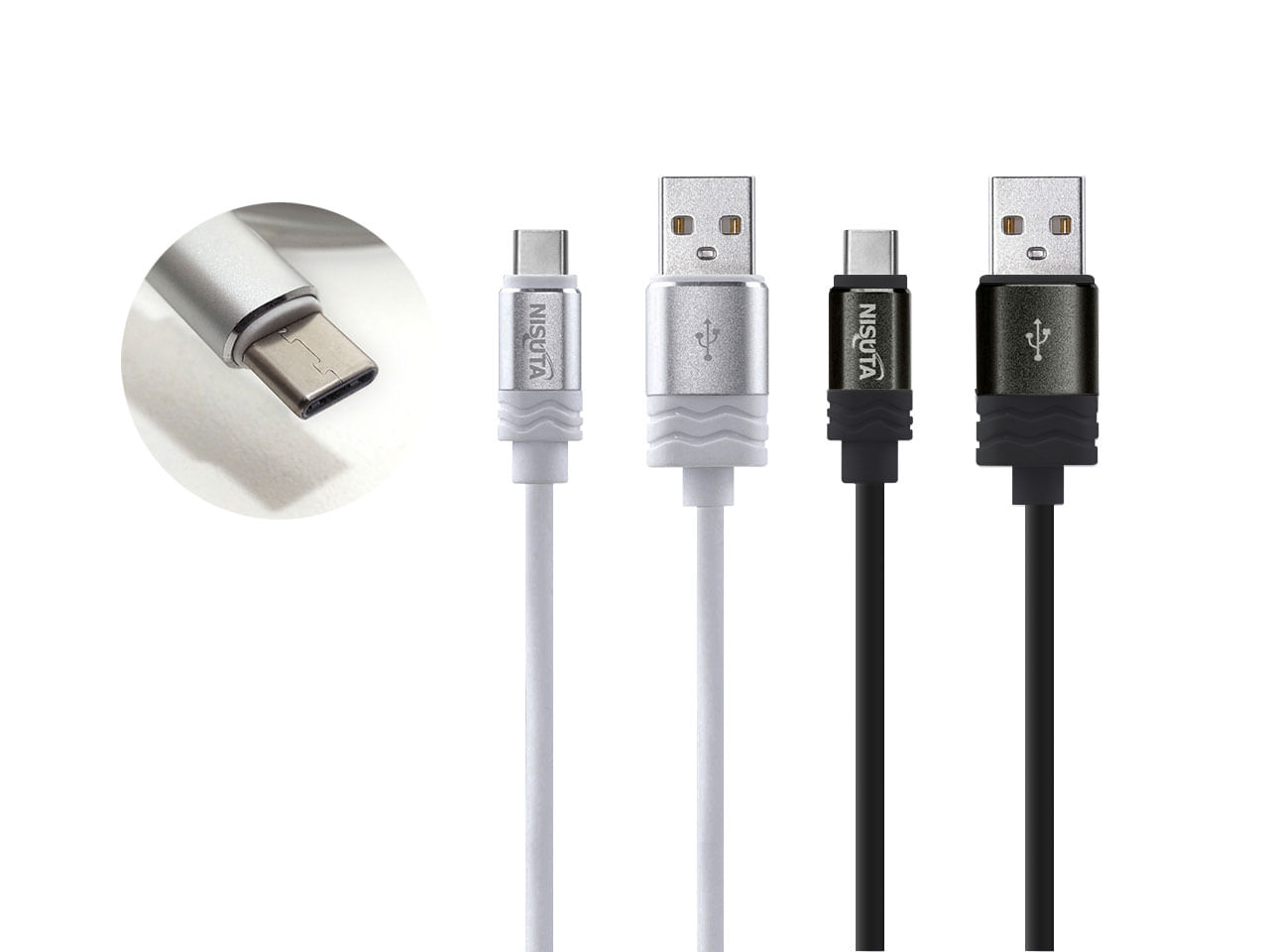 Cable USB 2.0 a USB C de 1.8m BLANCO NISUTA - NSCAUSC2