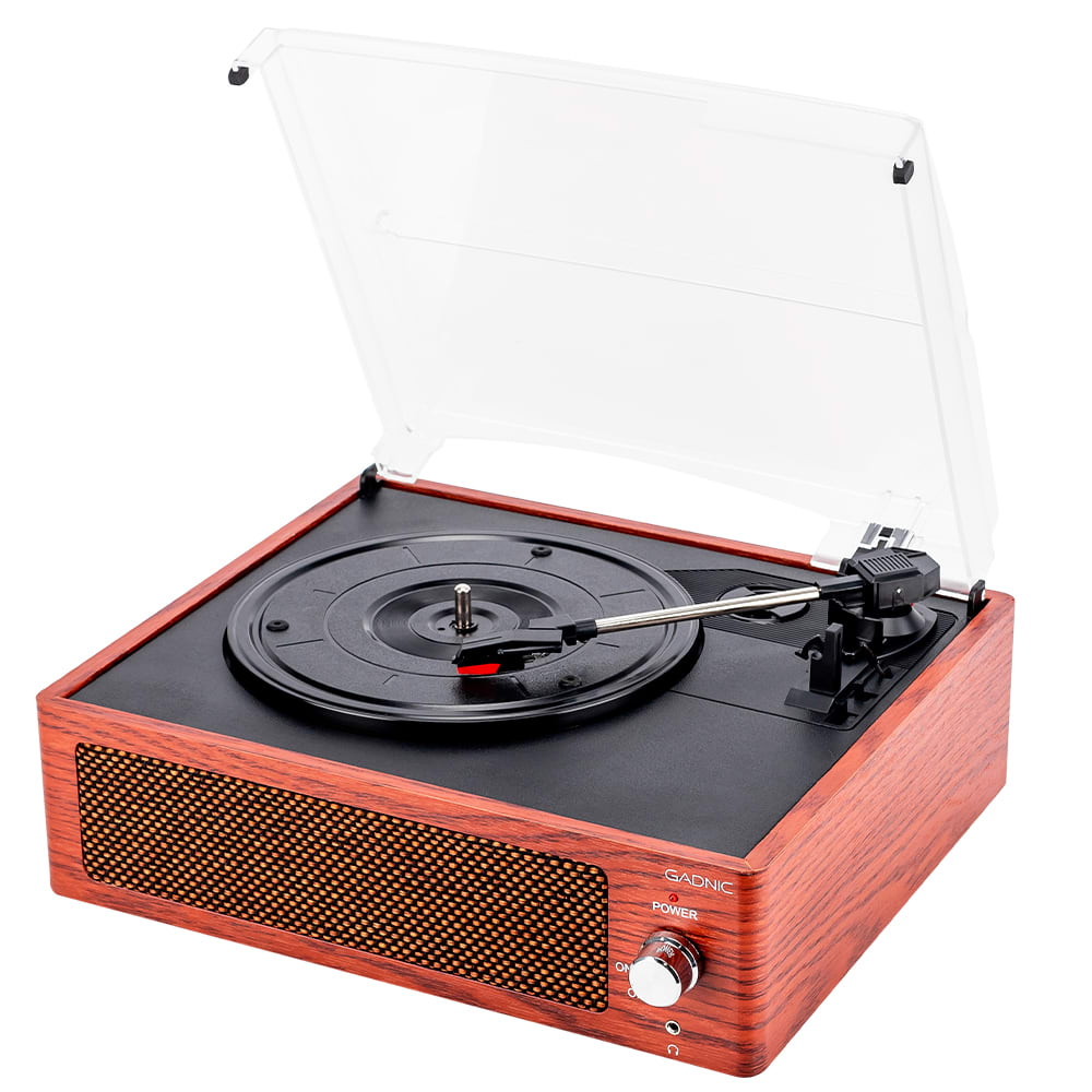 Tocadiscos Gadnic Soundix7 Retro Bluetooth 3 Velocidades FM USB
