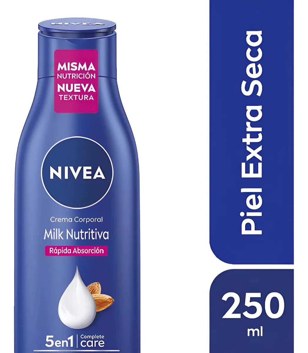 Crema Corporal Nivea Milk Nutritiva En Tubo 250mL