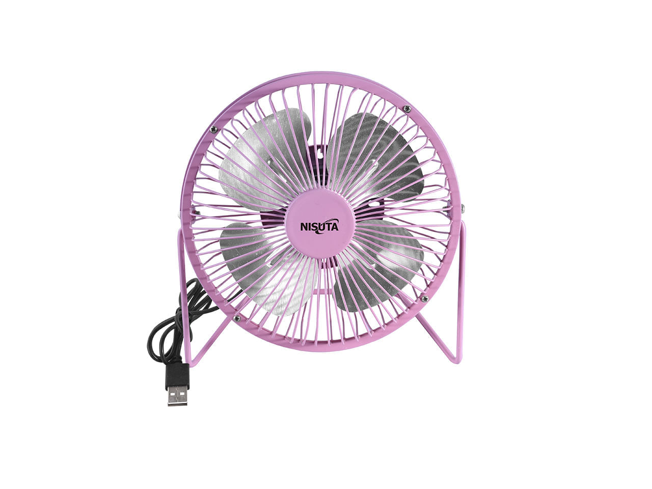Ventilador Nisuta NSFANUC USB 2100Rpm 4 Aspas Metálico Rosa