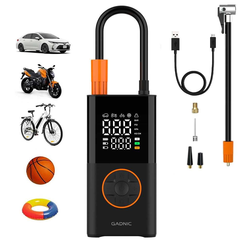 Compresor De Aire Portátil Gadnic 50W Pantalla Dual LCD 150 PSI 17