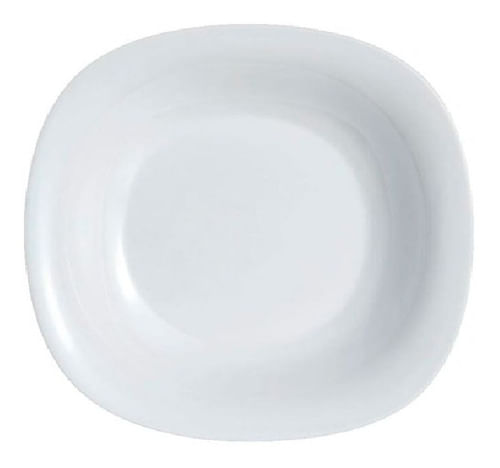 Plato Hondo Carine Blanco Luminarc 21 Cm Vidrio Templado X6u