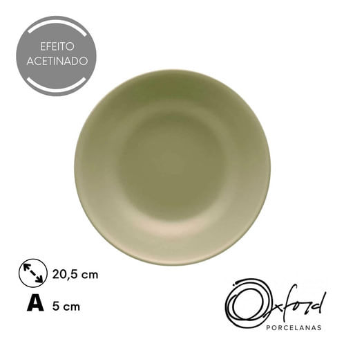Plato Hondo Oxford Unni Olive De 20,50 Cm, Cerámica, 102600, Color Verde
