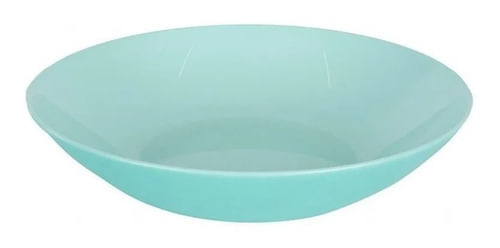 Plato Hondo Luminarc Diwali 20cm Vidrio Templado Turquesa X6