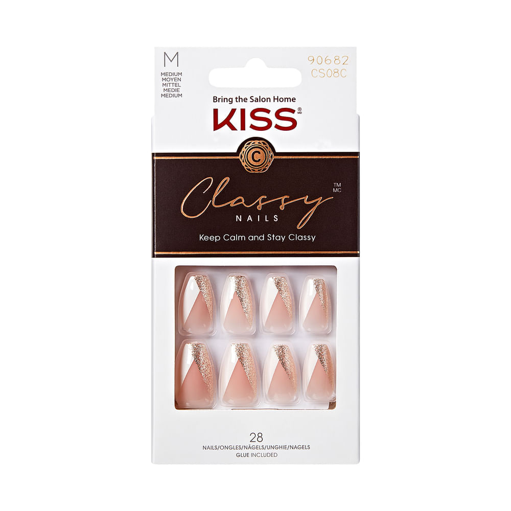 Uñas Postizas Kiss Classy Glue-On Nails The Boss