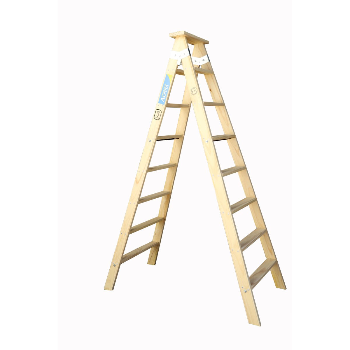 Escalera familiar doble pino reforzada 1x3 1x3 8 escalones 1,90 m