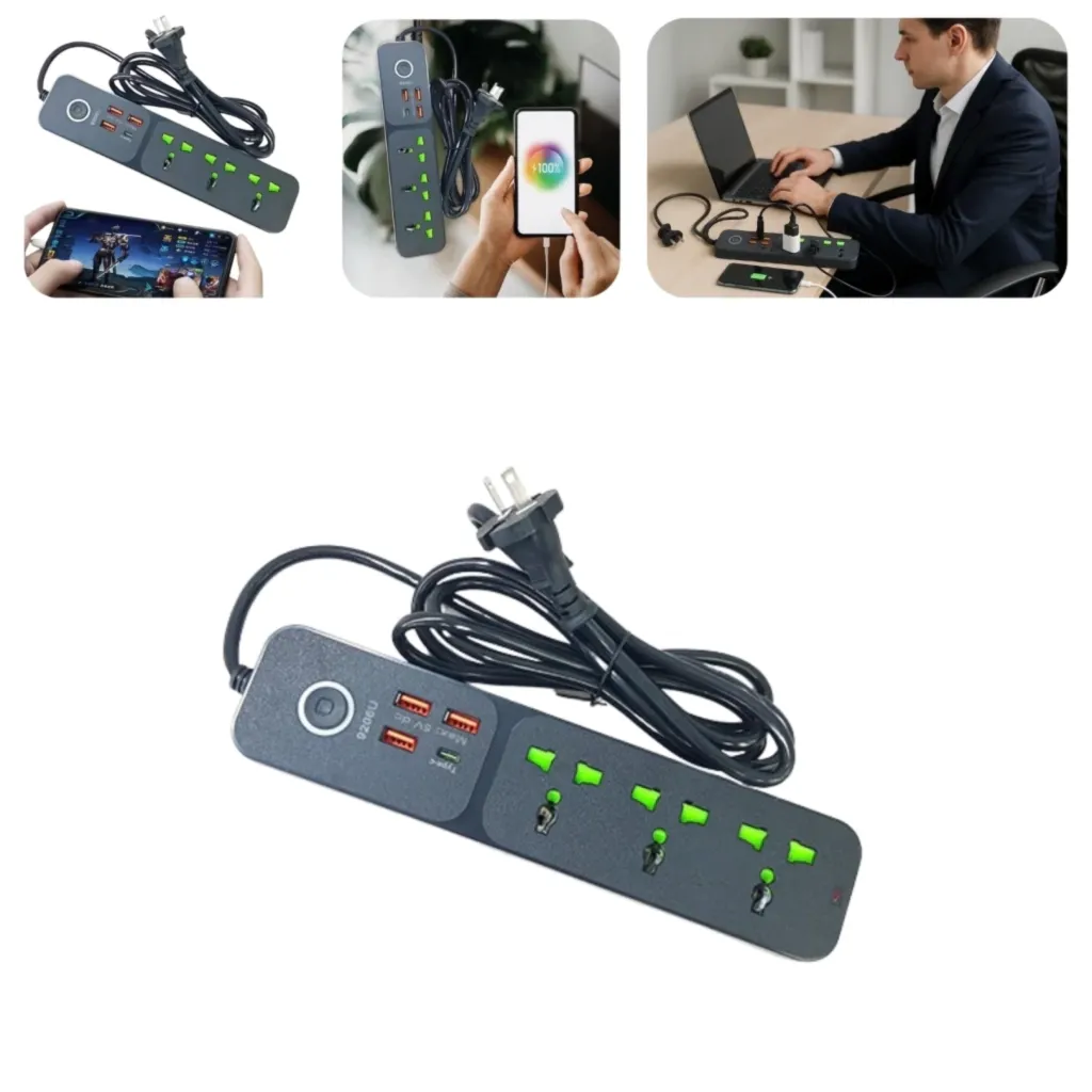 Zapatilla Eléctrica Alargue Prolongad Usb Universal Térmica