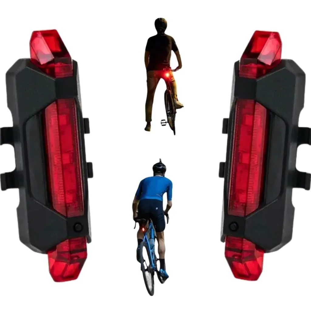 Kit Luz Led Recargable Usb Bicicleta Tira Seguridad Auxiliar